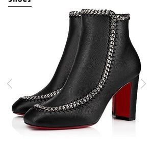 Size 7.5 (38) Louboutin black leather boots